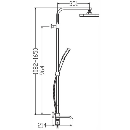 Душова колона із змішувачем KOER KB-56037-01, 3 функції (Колір хром) (KR6001)