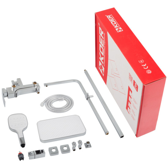 Душова колона із змішувачем KOER KB-56037-01, 3 функції (Колір хром) (KR6001)