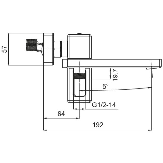 Смеситель для ванны с коротким изливом Koer KB-41009-05 (Цвет черный) (KR3503)