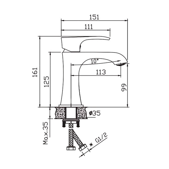 Смеситель для умывальника Haiba Monaco 001 Nut (HB9651)
