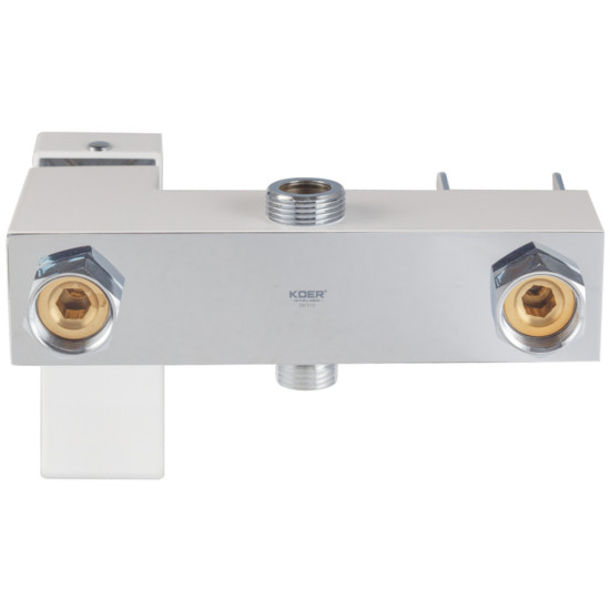 Душевая колонна KOER KB-58007-04 со смесителем водопад, 3 функции (Цвет хром+белый) (KR5161)