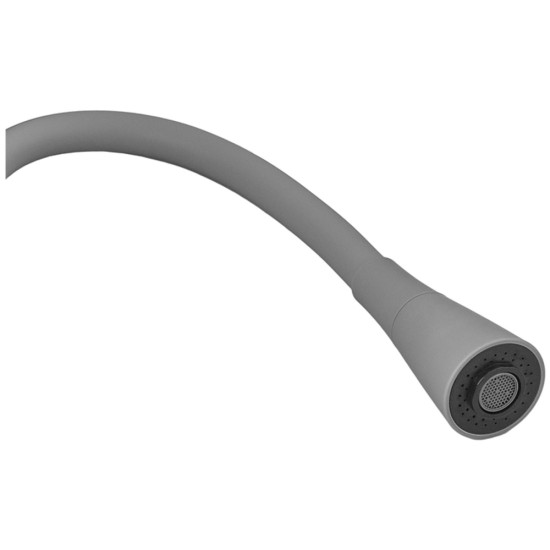 Змішувач для кухні ZERIX ATRIUM-011-T GRAPHITE REFL.GRAY (Колір графіт + силіконовий вилив сірий) (ZX6107)