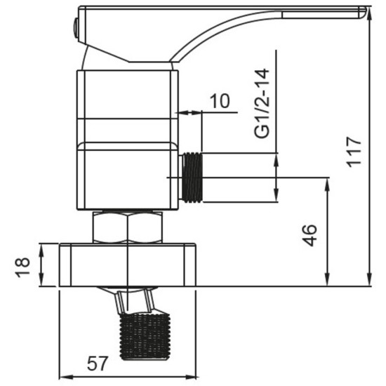 Змішувач для душу Koer KB-30010-01 (Колір хром) (KR3486)