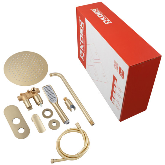 Душова система вбудована KOER KB-62028-12, 2 функції (Колір матове золото) (KR6010)