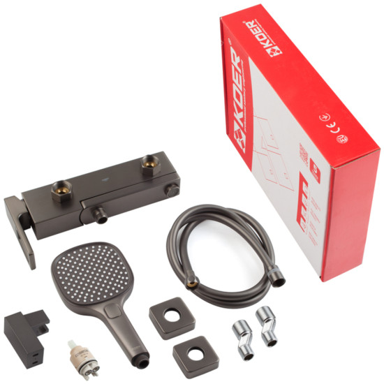 Смеситель для ванны с коротким изливом KOER KB-41009-07 (Цвет графит) (KR5986)