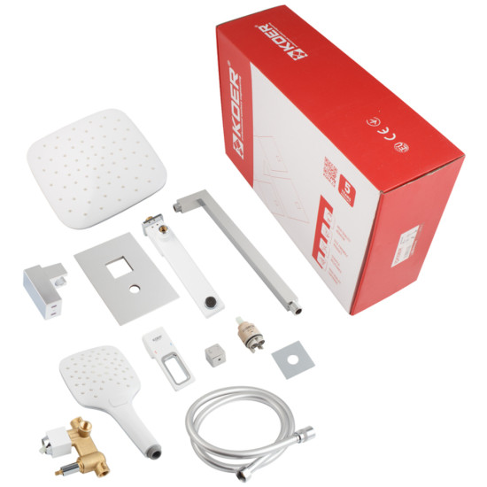 Душевая система встраиваемая KOER KB-66009-04 3 функции (Цвет хром+белый) (KR5990)