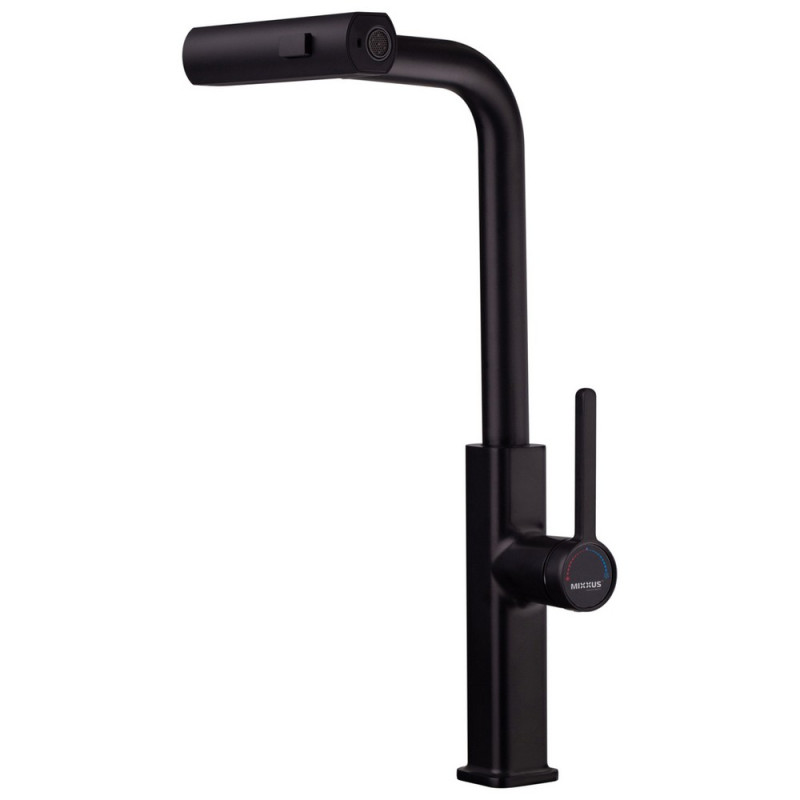 Смеситель для кухни с выдвижным изливом Mixxus Premium HAMMER 014 BLACK (MI6954)