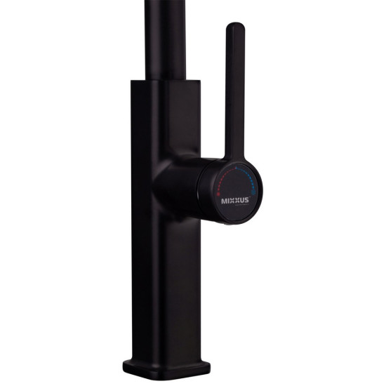 Смеситель для кухни с выдвижным изливом Mixxus Premium HAMMER 014 BLACK (MI6954)