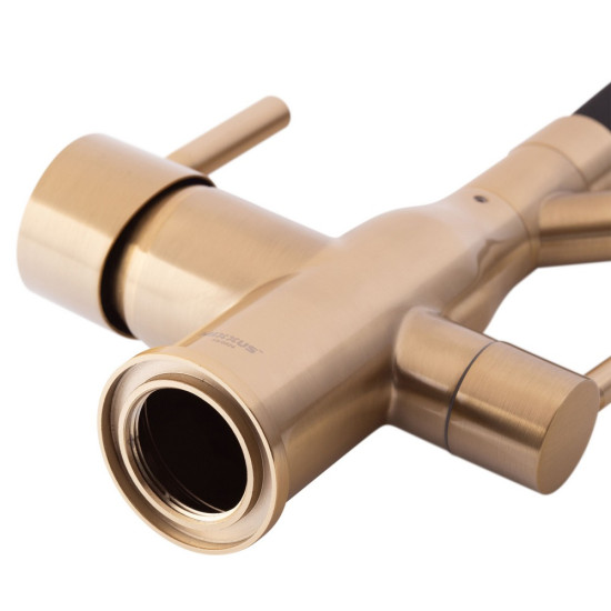 Смеситель для кухни Mixxus Premium Gravity 021 BRUSHED GOLD REFL.BLACK (MI6981)