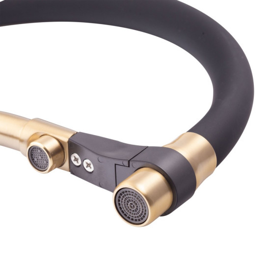 Смеситель для кухни Mixxus Premium Gravity 021 BRUSHED GOLD REFL.BLACK (MI6981)