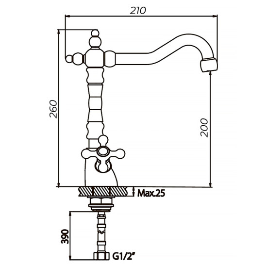 Смеситель для кухни Haiba Dominox 777 (HB0095)