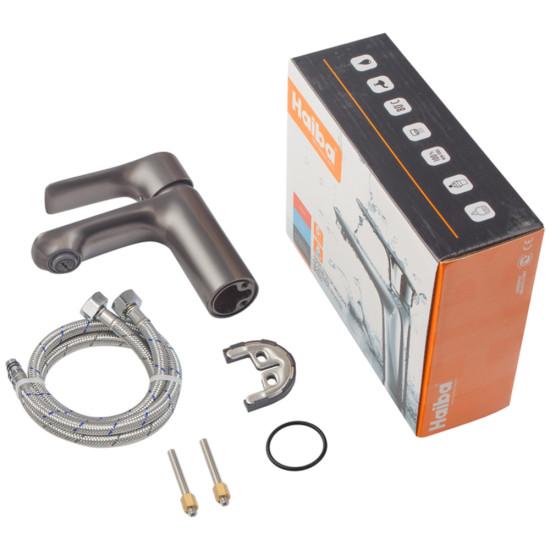 Змішувач для умивальника HAIBA MILANO 001 GRAPHITE (Колір графіт) (HB4033)