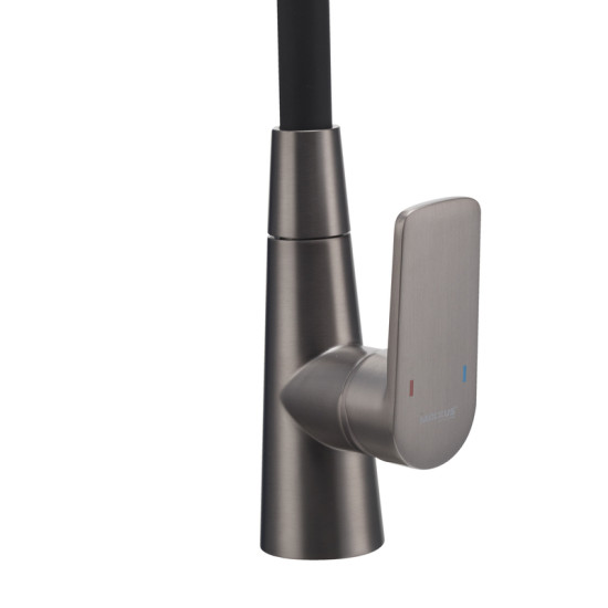 Смеситель для кухни Mixxus Premium Matis 011-T (NUT) Graphite Refl.Black (Цвет граф.+сил.излив черный) (MI8268)