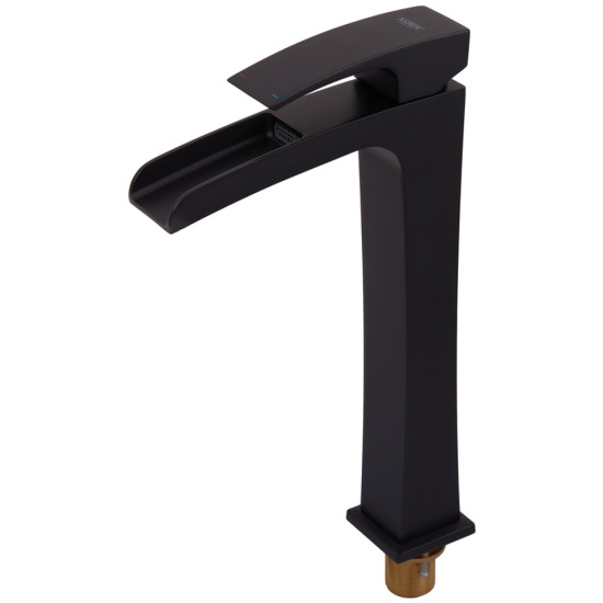 Смеситель для умывальника Koer KB-15007-05 высокий водопад (Цвет черный) (KR3449)