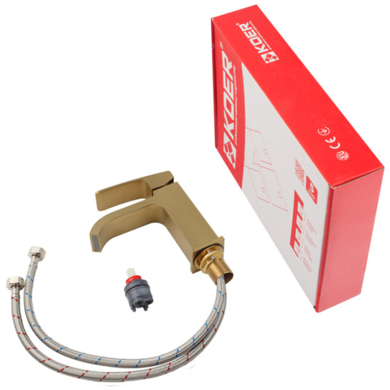 Змішувач для умивальника KOER KB-10037-12 (Колір матового золота) (KR6000)