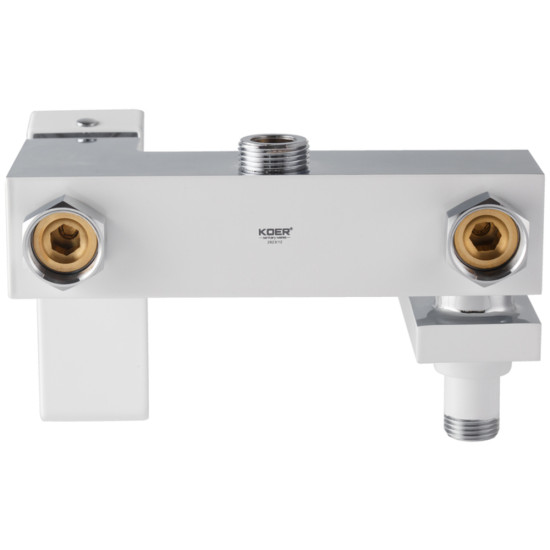 Душевая колонна KOER KB-56007-04 со смесителем, 3 функции (Цвет хром+белый) (KR5159)