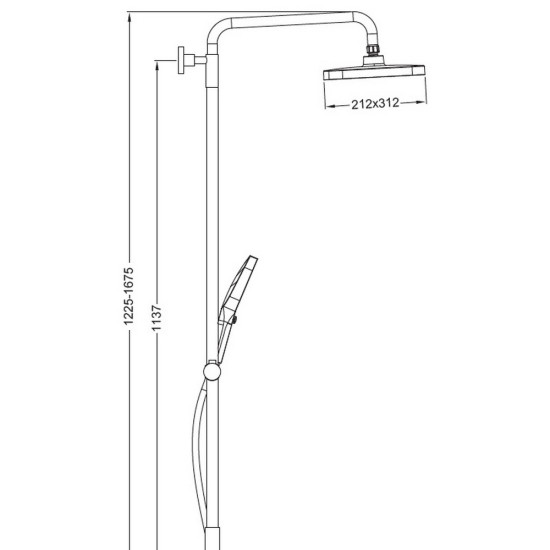Душевая колонна со смесителем Koer KB-56030-07, 3 функции (KR5429)