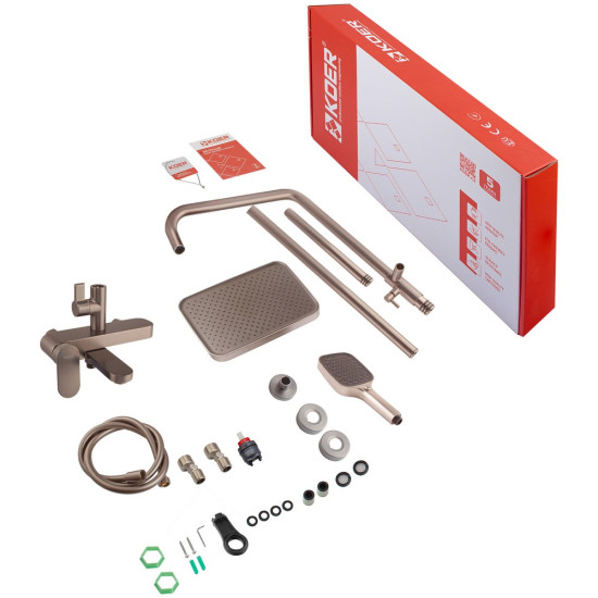Душевая колонна со смесителем Koer KB-56030-07, 3 функции (KR5429)