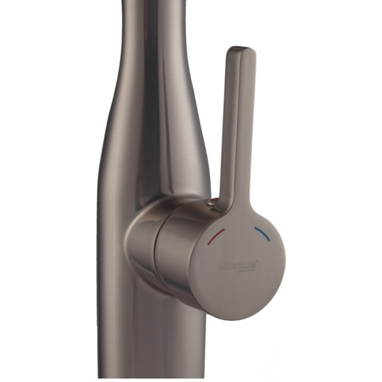 Змішувач для кухні MIXXUS PREMIUM SUMMER 014 GRAPHITE з висувним виливом (Колір графіт) (MI8282)