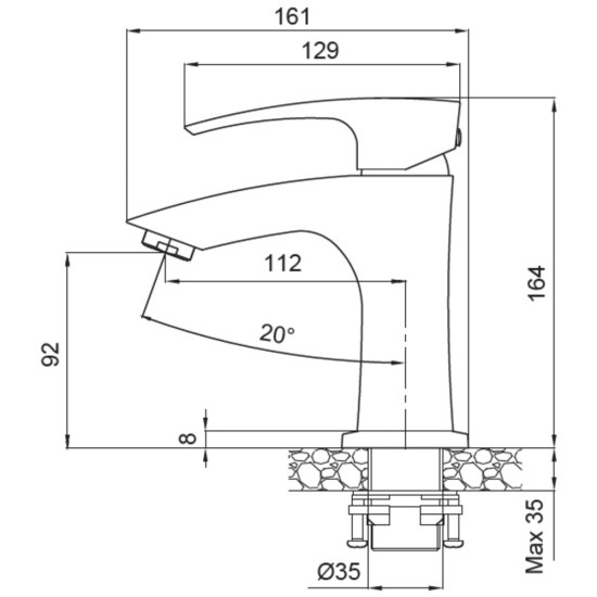 Смеситель для умывальника Koer KB-10007-04 (Цвет хром+белый) (KR5149)