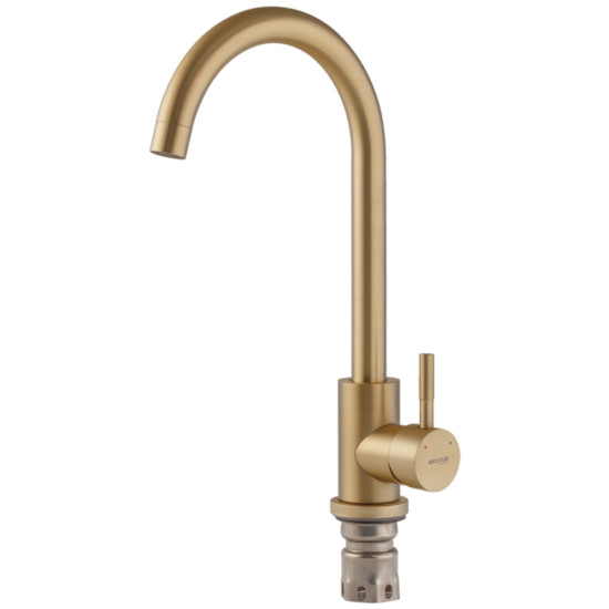 Змішувач для кухні MIXXUS SUS-011 BRUSHED GOLD з нерж. сталі SUS304 (Колір матове золото) (MI8435)