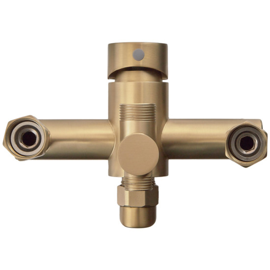 Душова колона із змішувачем ZERIX REX-009-J BRUSHED GOLD із нерж. сталі (Колір матове золото) (ZX6125)