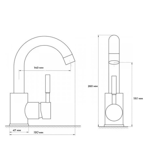 Смеситель для умывальника из нерж. стали SUS304 Zerix LUM-001 (ZX3123)