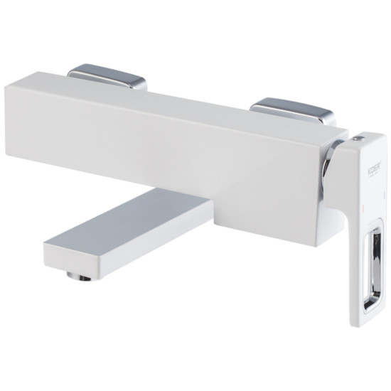 Смеситель для ванны с коротким изливом KOER KB-41009-04 (Цвет хром+белый) (KR5985)