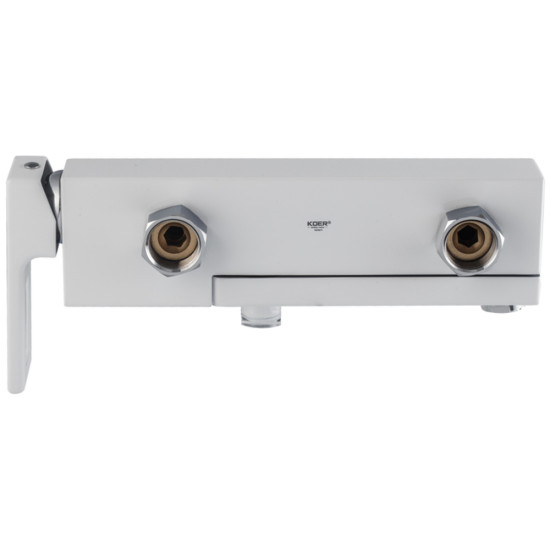 Смеситель для ванны с коротким изливом KOER KB-41009-04 (Цвет хром+белый) (KR5985)