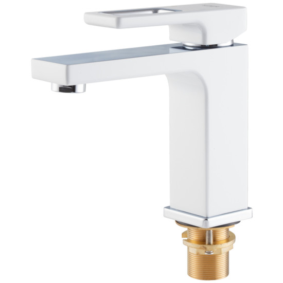 Смеситель для умывальника KOER KB-10009-04 (Цвет хром+белый) (KR5975)
