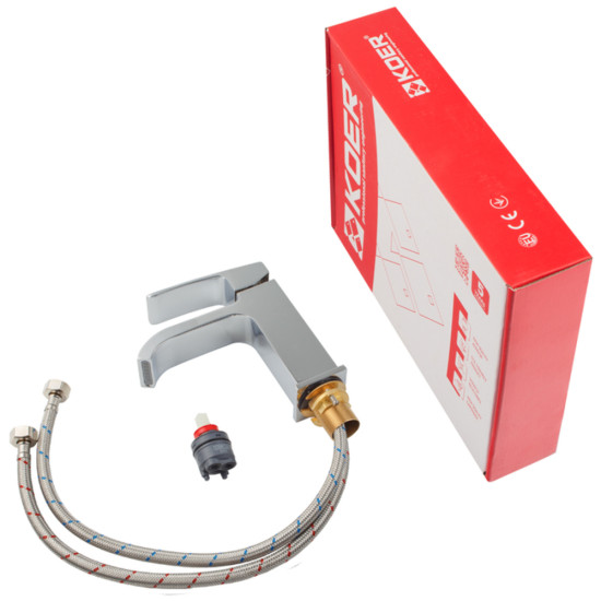 Змішувач для умивальника KOER KB-10037-01 (Колір хром) (KR5998)