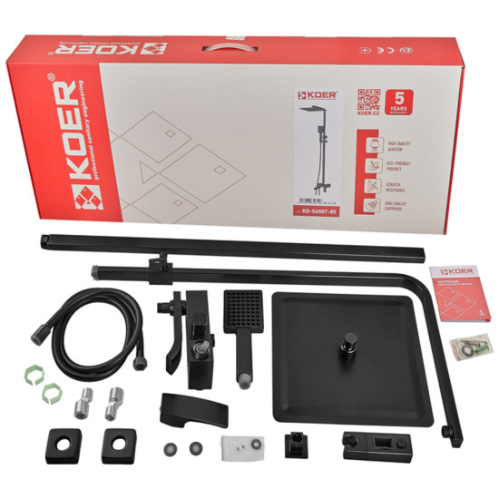 Душевая колонна со смесителем Koer KB-56007-05 (Цвет черный) (KR3461)