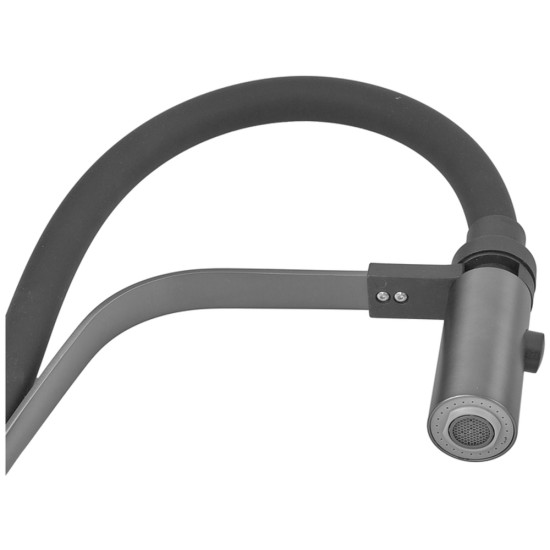 Змішувач для кухні ZERIX MAG-017 GRAPHITE REFL.BLACK із силіконовим виливом, із нерж.сталі SUS304 (колір графіт, вилив чорний) (ZX6002)