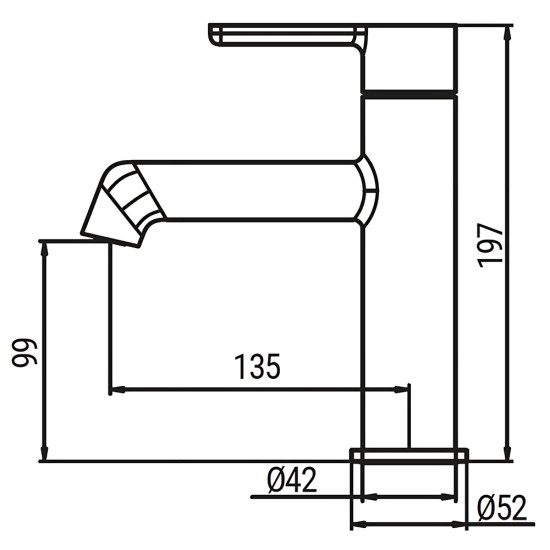 Смеситель для умывальника Koer KB-10029-12 Цвет матовое золото (KR5501)