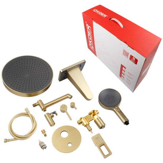 Вбудована душова система Koer KB-66029-12 3 функції (Колір матове золото) (KR5957)
