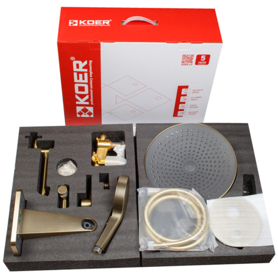Вбудована душова система Koer KB-66029-12 3 функції (Колір матове золото) (KR5957)