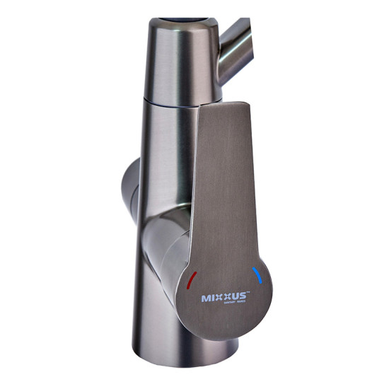 Кухонный смеситель на две воды Mixxus FUL-021 Graphite Refl.Black (нерж. сталь) (MI6115)