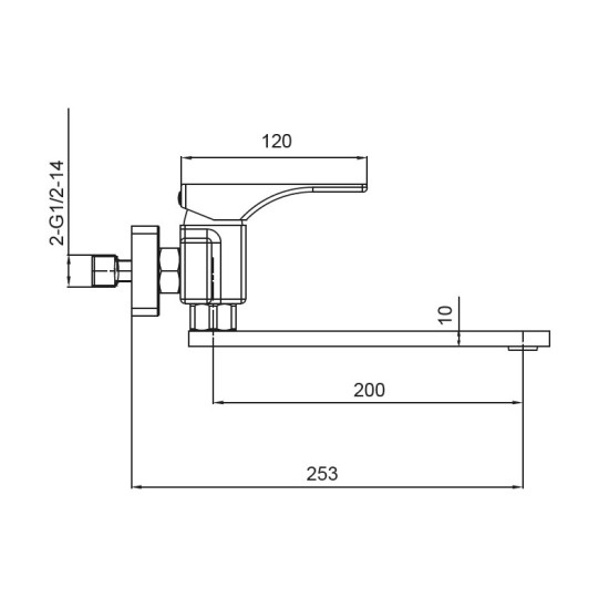 Смеситель для кухни настенный Koer KB-73010-05 (Цвет черный) (KR3491)