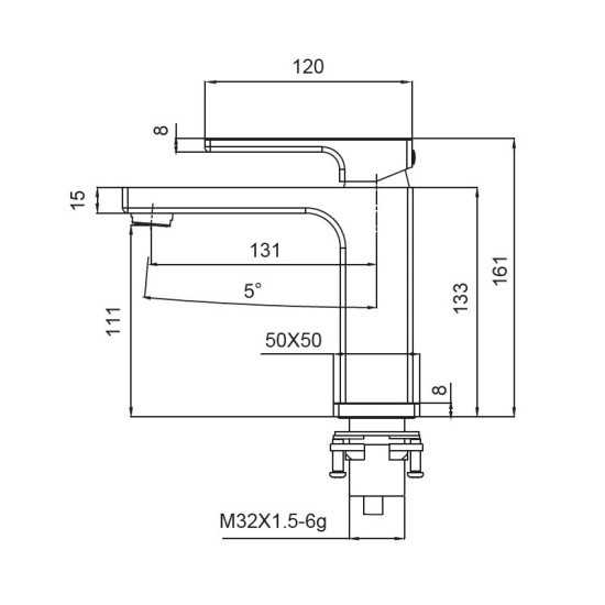 Смеситель для умывальника Koer KB-10009-01 (Цвет хром) (KR3498)