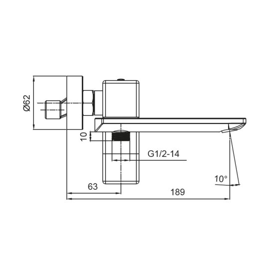 Смеситель для ванны с коротким изливом Koer KB-41010-01 (Цвет хром) (KR3484)