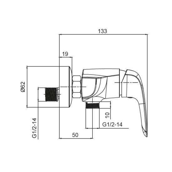 Смеситель для душа Koer KB-30008-01 (Цвет хром) (KR3474)