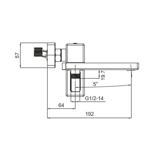 Смеситель для ванны с коротким изливом Koer KB-41009-01 (Цвет хром) (KR3502)