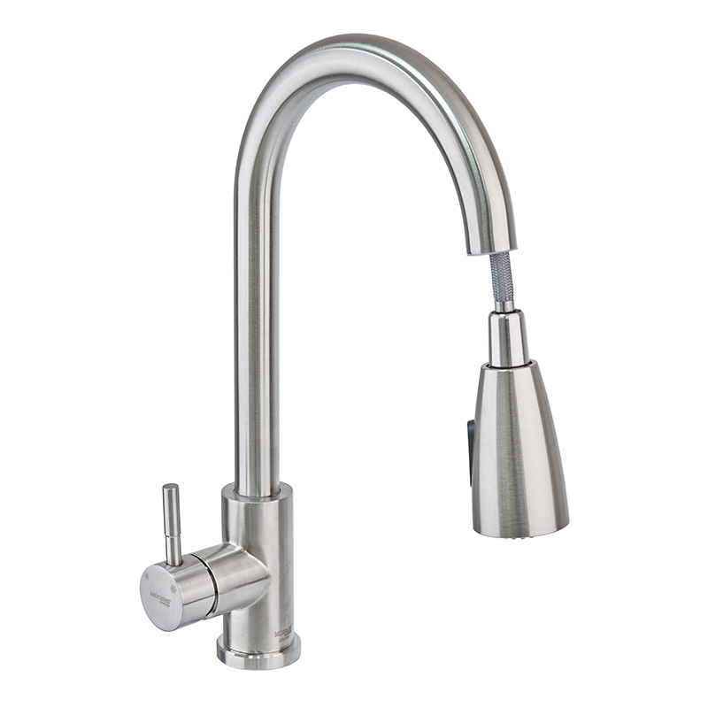 Смеситель для кухни Haiba SUS 014 с выдвижной лейкой (HB3898)