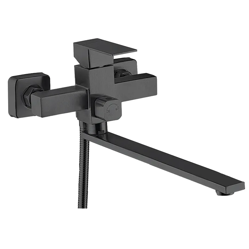 Змішувач для ванни Zerix KUB-006 (Euro) Black з нерж. сталі SUS304 (кол. чорний) (ZX4850)