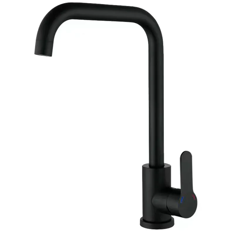 Змішувач для кухні Zerix DAX-011-G Black з нерж. сталі SUS304 (кол. чорний) (ZX4818)