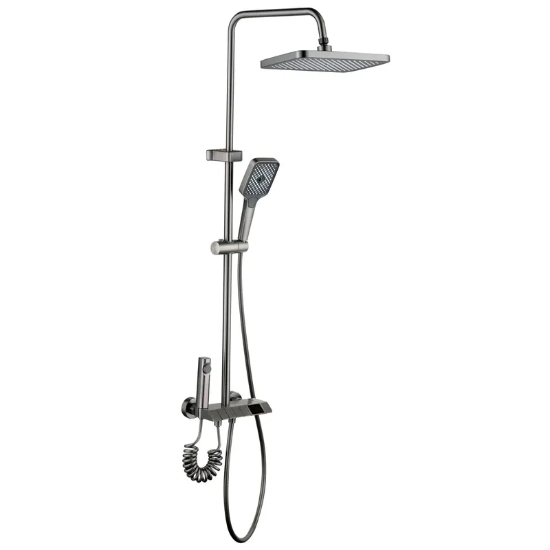 Душова колона зі змішувачем Mixxus Premium NEPTUNE 009-J GRAPHITE з кнопкою перемикання, 4 режими (MI6833)