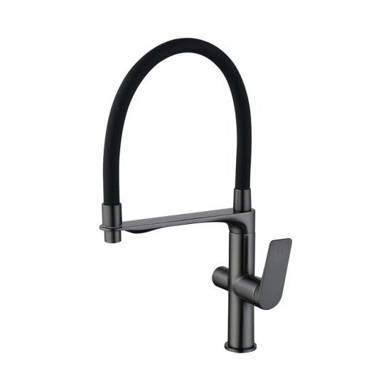 Смеситель для кухни Mixxus Premium DERBY 021 GRAPHITE REFL.BLACK с выходом для питьевой воды
