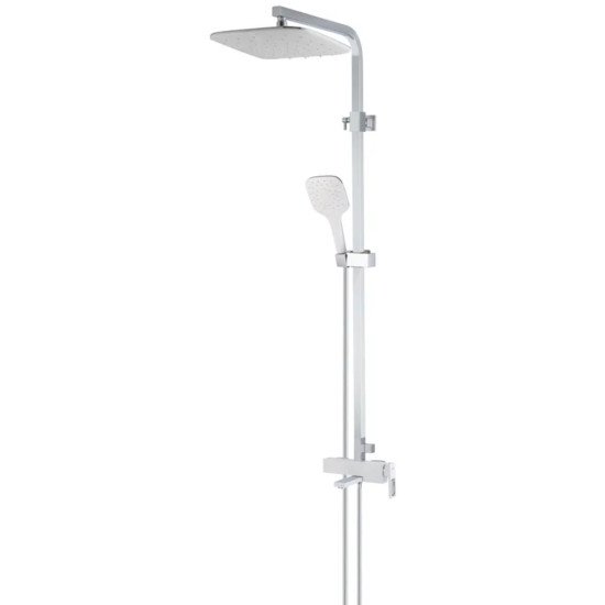 Душевая колонна со смесителем KOER KB-56009-04 3 функции (Цвет хром+белый) (KR5987)