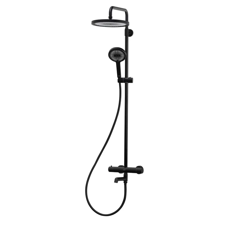 Душевая колонна с термостатическим смесителем Koer KB-57029-05 3 функции, цвет черный (KR5491)