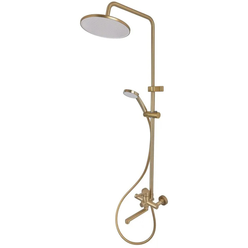 Душевая колонна со смесителем ZERIX REX-009-J BRUSHED GOLD из нерж. стали (Цвет матовое золото) (ZX6125)